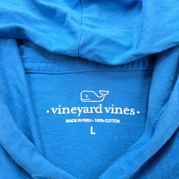 Vineyard Vines Hoodie Tshirt Mens Large Blue Pullover Graphic Whale Logo Casual - Picture 9 of 14